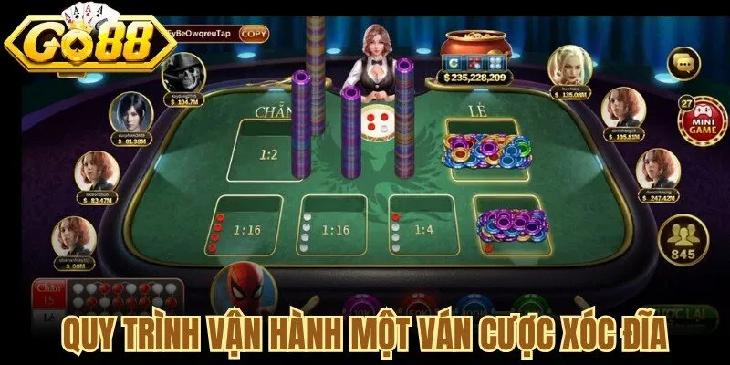 Quy trình vận hành một ván cược xóc đĩa